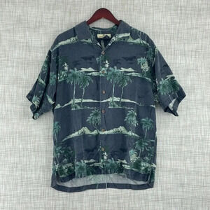Tommy Bahama Shirt Short Sleeve Button Down Mens M Silk Floral Hawaiian 3735